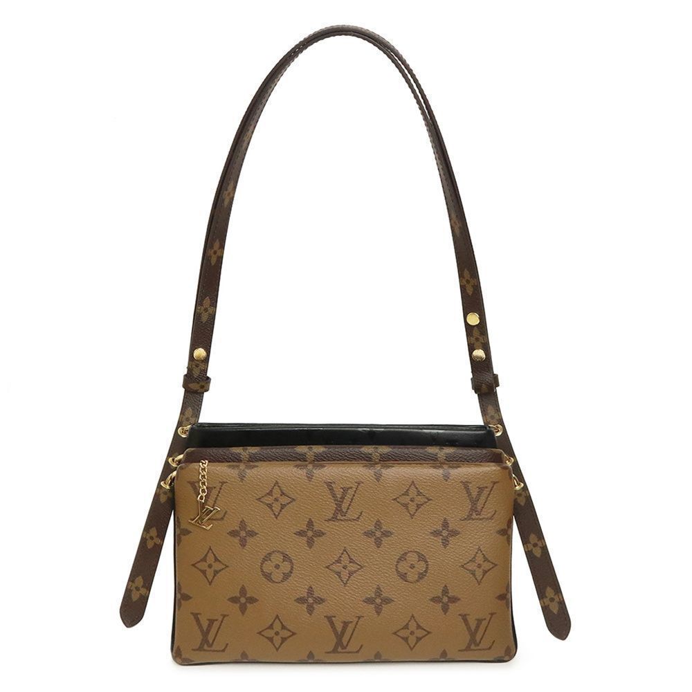 Pochette Reverse Lamb Monogram Leather Beige Brown Black LV 3 Shoulder Bag